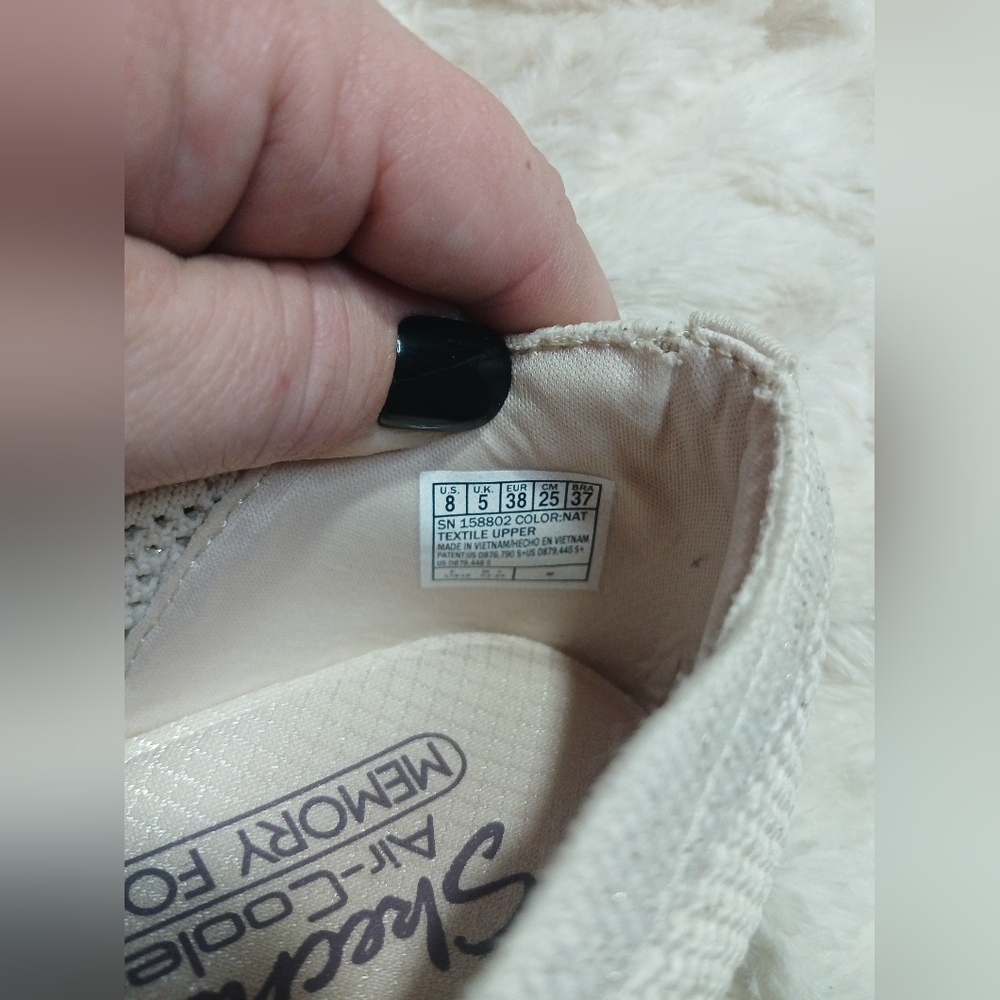 Skechers Womens Cleo Sawdust Real Living Slip On Wedge Heel Natural Size 8 - Picture 9 of 11